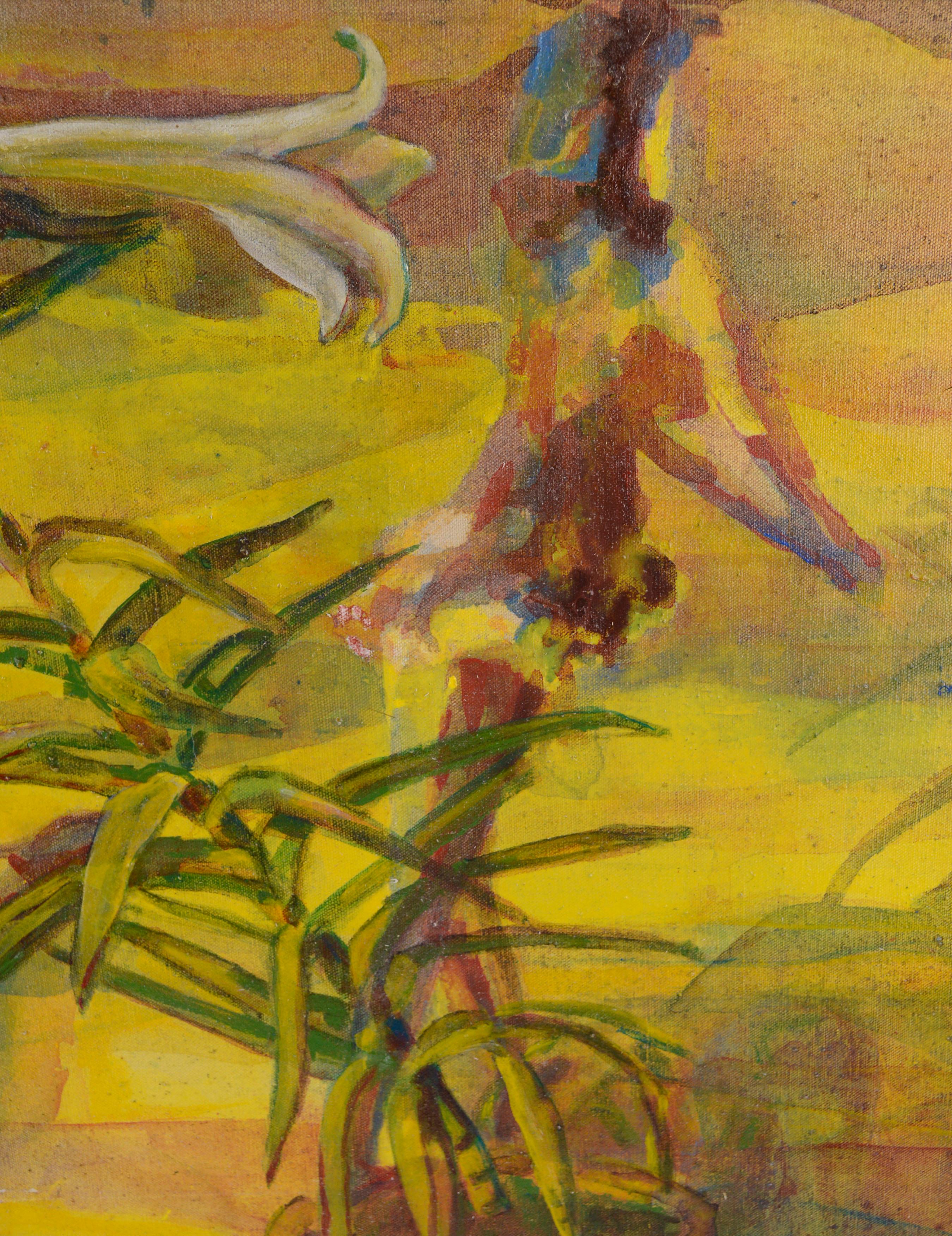« Easter Lily & Spring Dancers » - Abstrait floral figuratif  en vente 1