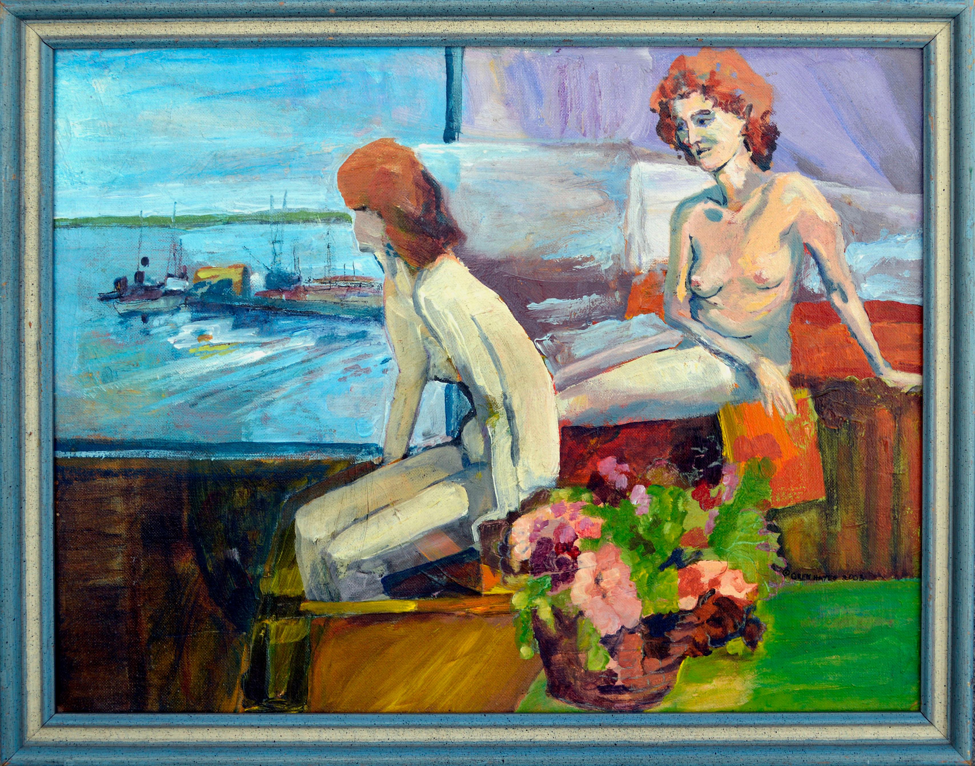 "Looking out the Window" - Bay Area Figurative Landscape 