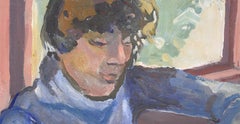 "Madam Suburbia #III - Doing Dishes" Figurative in Oil on Canvas