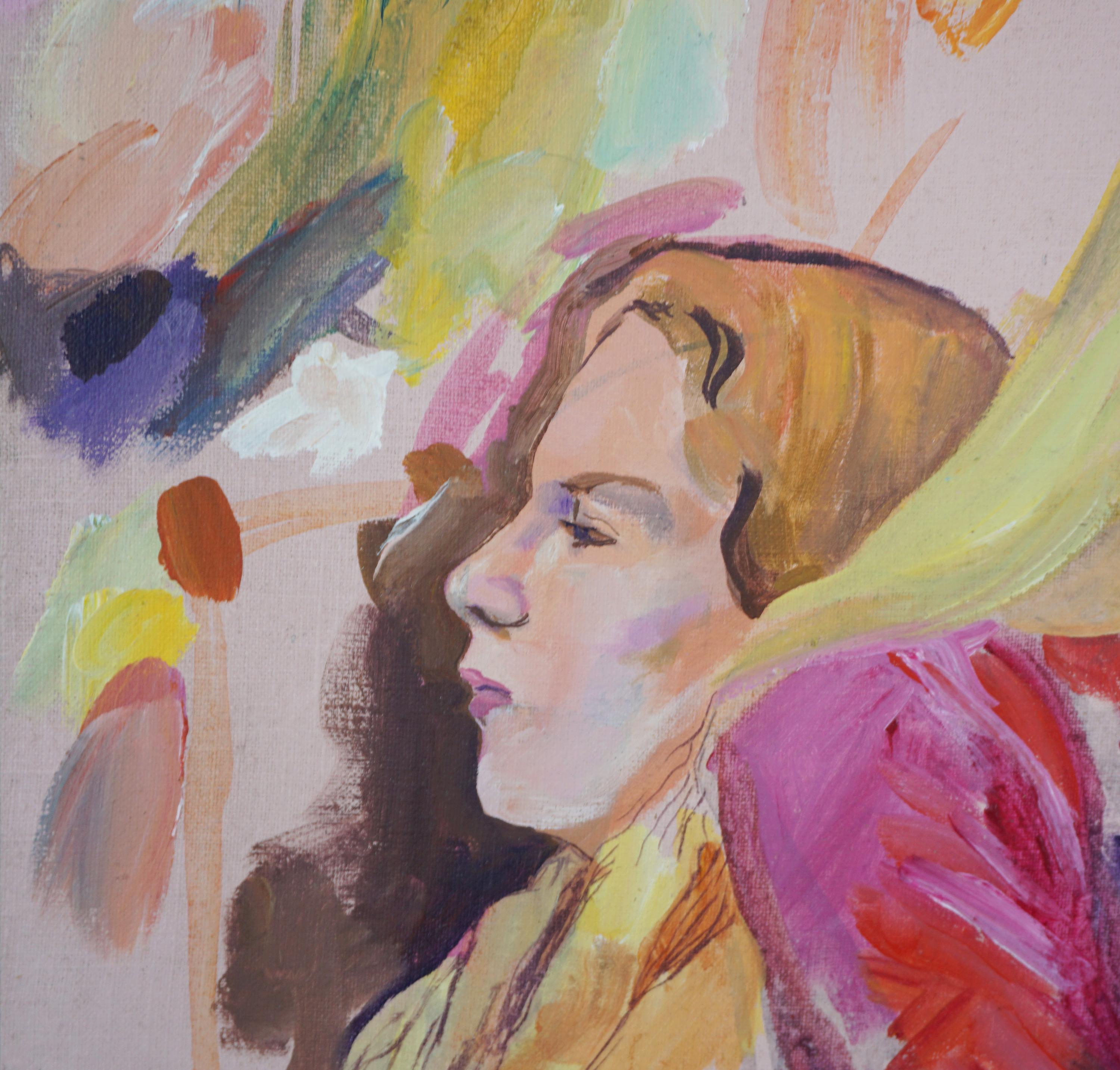 Étude figurative moderne de trois femmes à l'huile sur toile - Painting de Patricia Gren Hayes