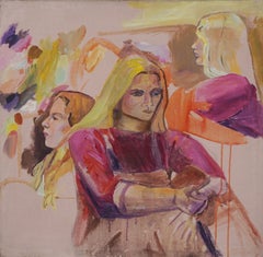 Modern Figurative Study of Three Women in Oil on Canvas