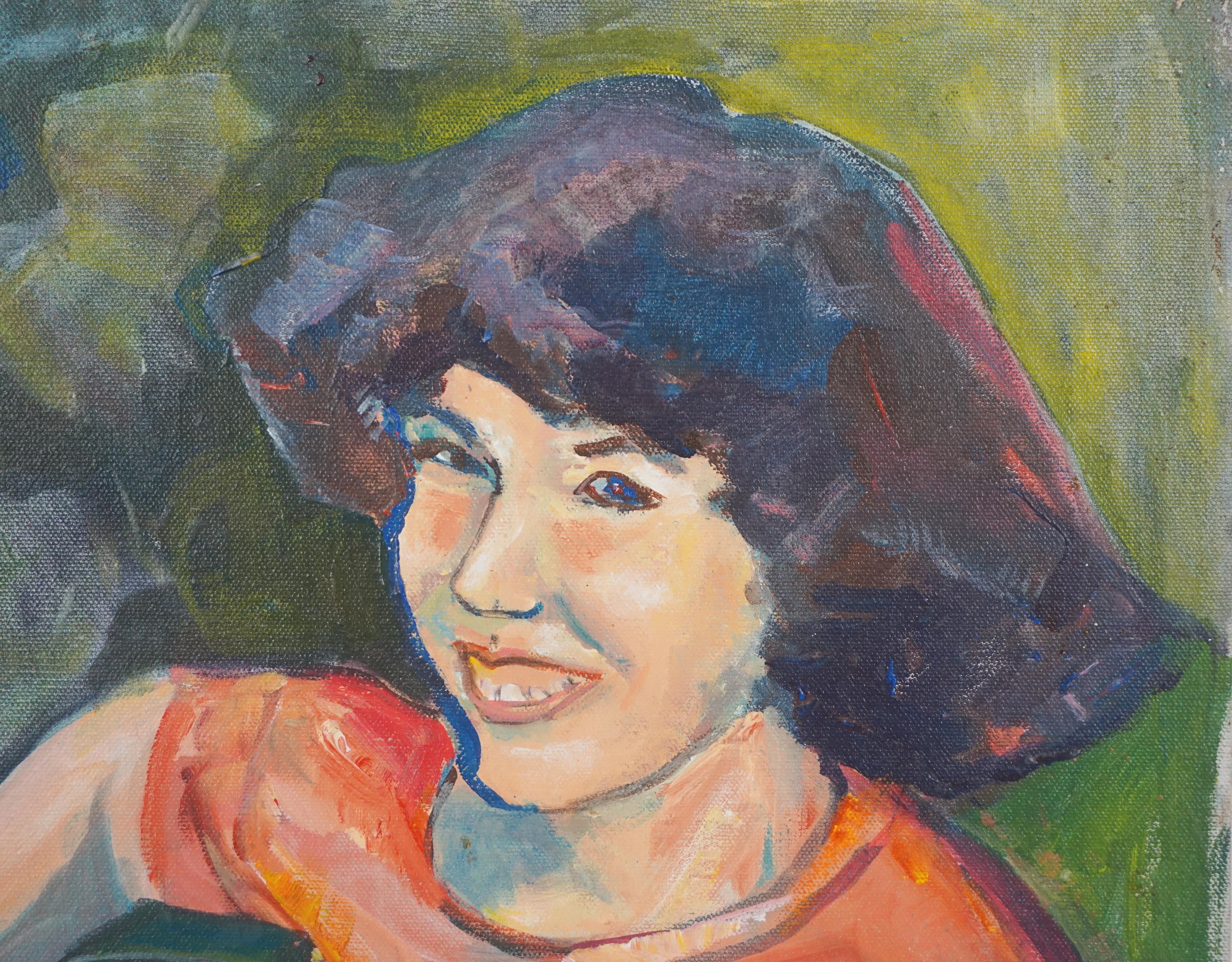 Modernes Porträt eines jungen Mädchens „Cathy“, Öl auf Leinwand (Amerikanische Moderne), Painting, von Patricia Gren Hayes
