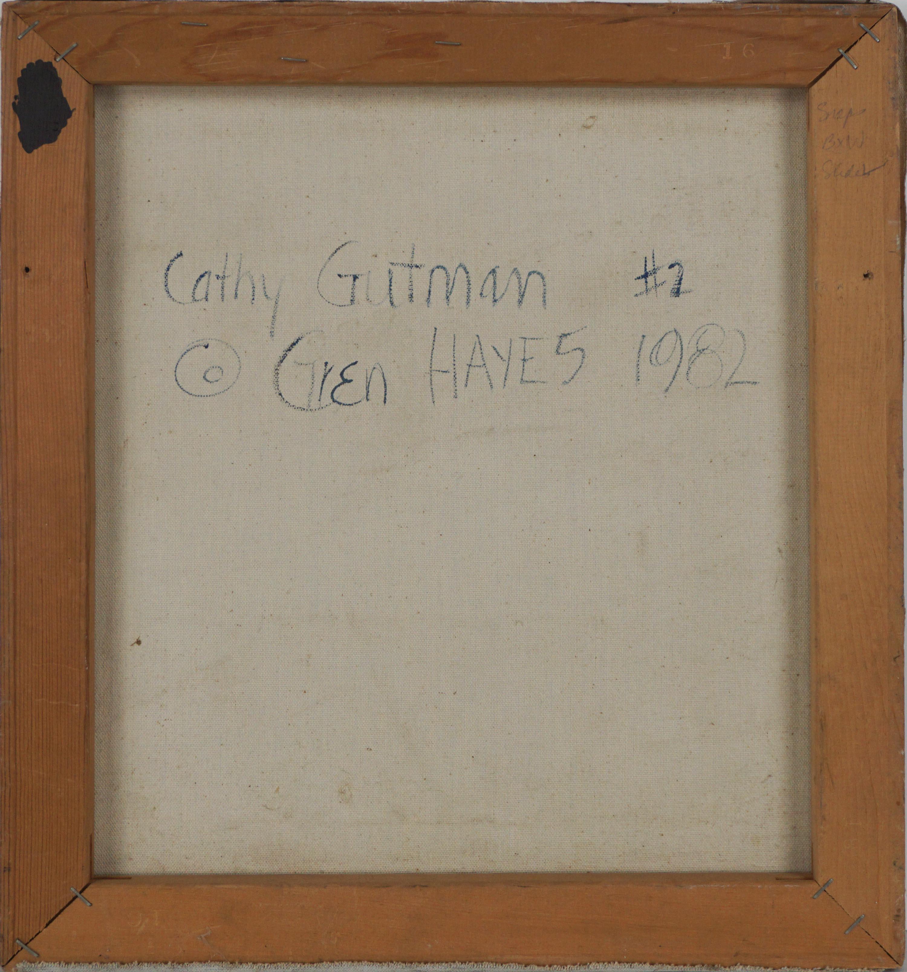 Modern portrait of young girl named Cathy Gutman by American painter, Patricia Gren Hayes (b. 1932), 1982. 

Signed and dated lower left corner and on verso
Provenance: Purchased as part of larger collection of artist's work from the estate of Larry