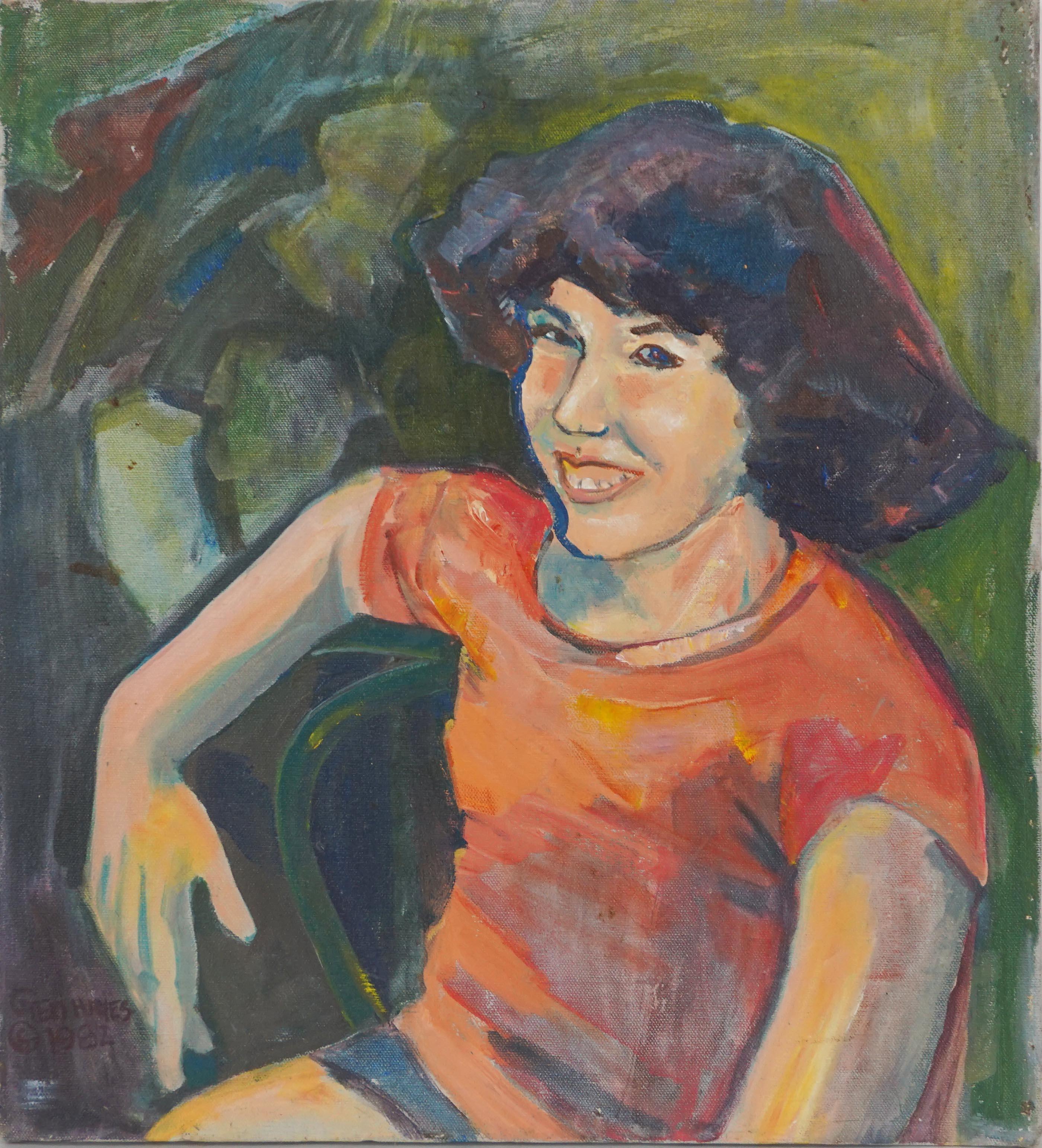 Modernes Porträt eines jungen Mädchens „Cathy“, Öl auf Leinwand