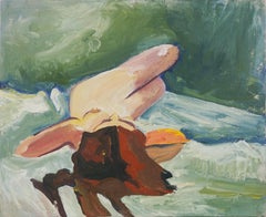 Modern Reclining Nude Study of Red Haired Woman