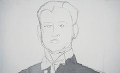 Modernist Unfinished Portrait -- Handsome Man in Dress Uniform