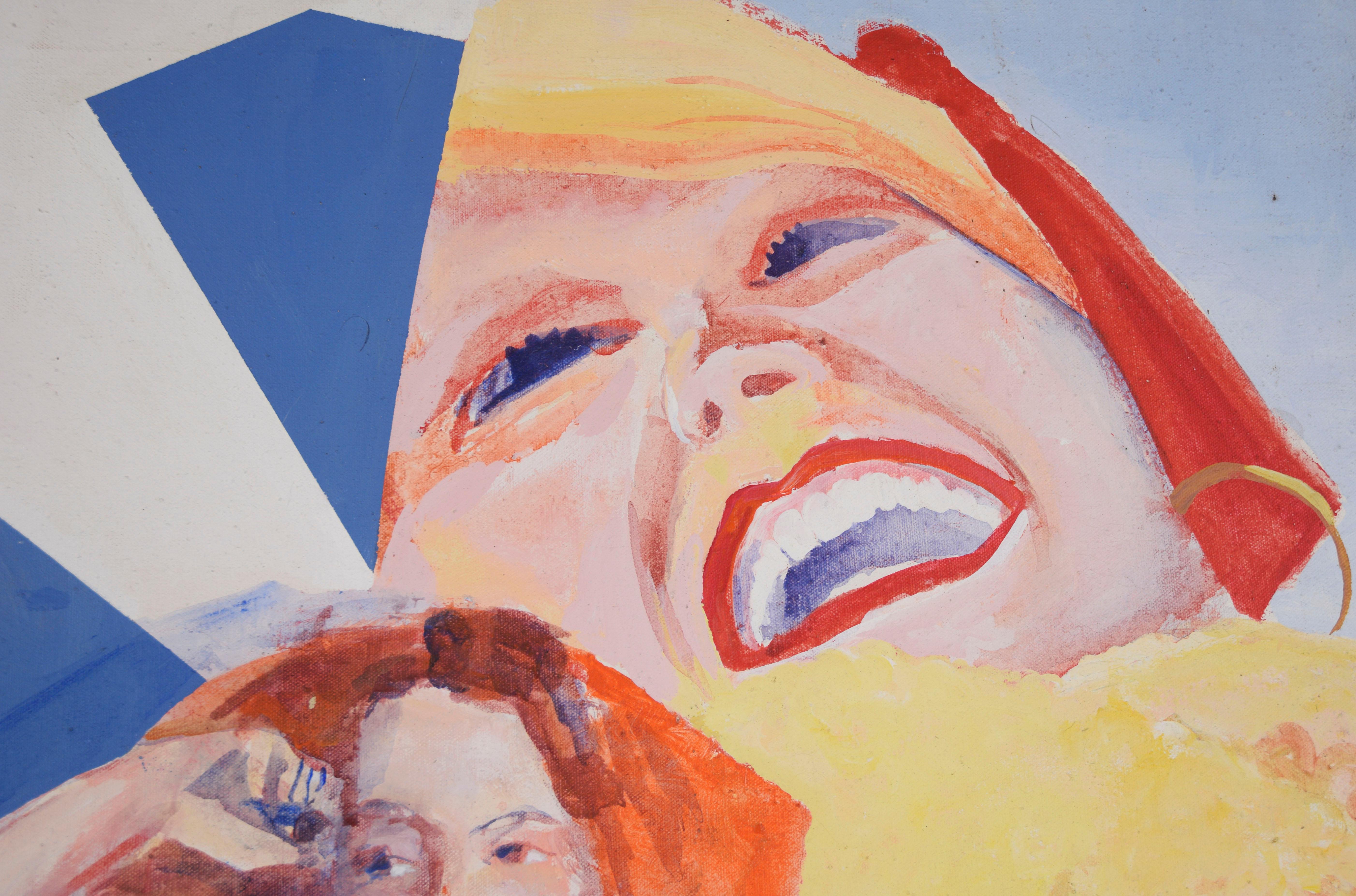 Red Head Madame- Original 1975 Acrílico sobre lienzo

Retrato moderno de una mujer desnuda con la cabeza roja, obra de la artista del Área de la Bahía Patricia Gren Hayes (estadounidense, 1932). La mujer está sentada en una silla, desnuda, con la