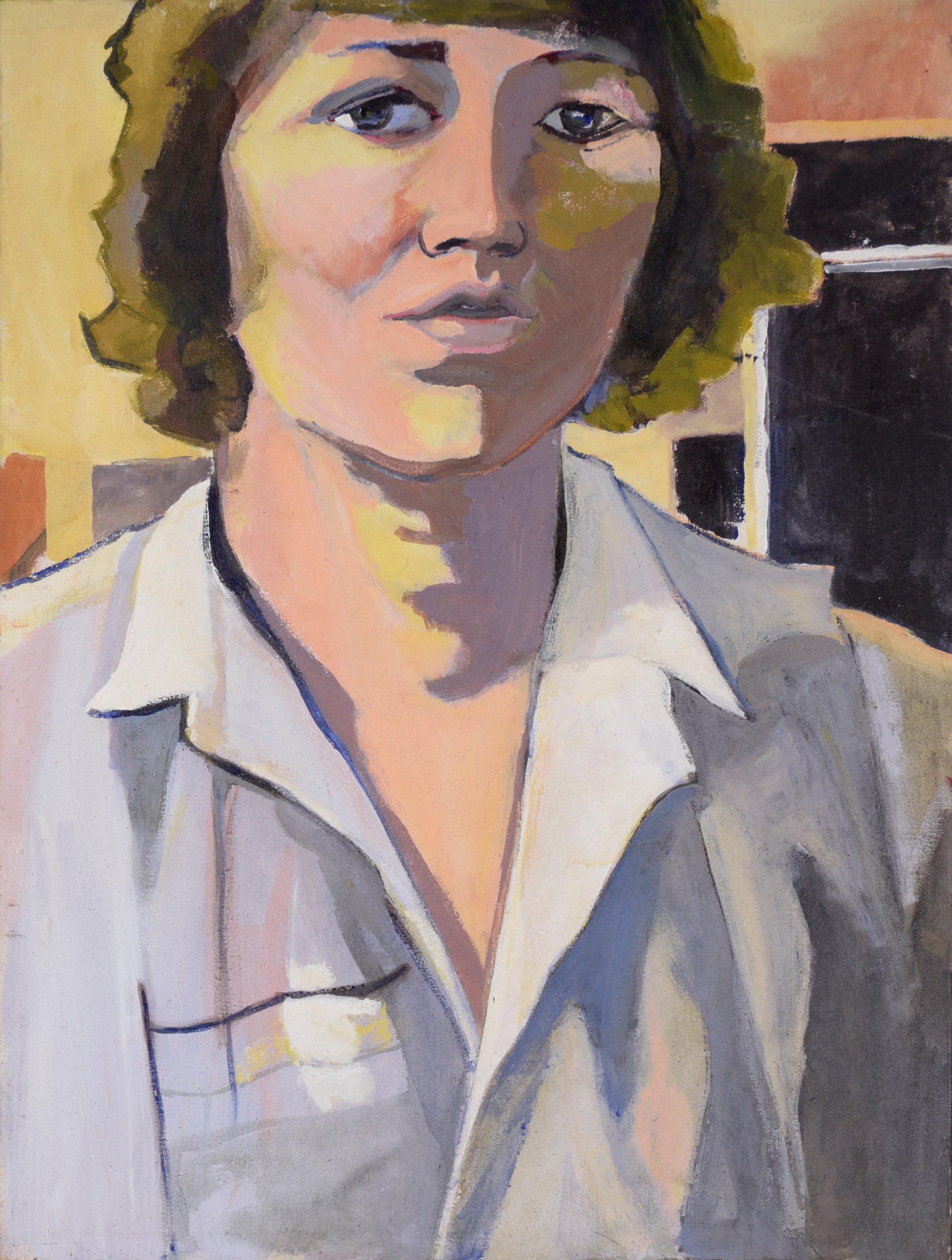 Mujer al sol de la mañana - Retrato a gran escala en óleo sobre lienzo - Painting de Patricia Gren Hayes