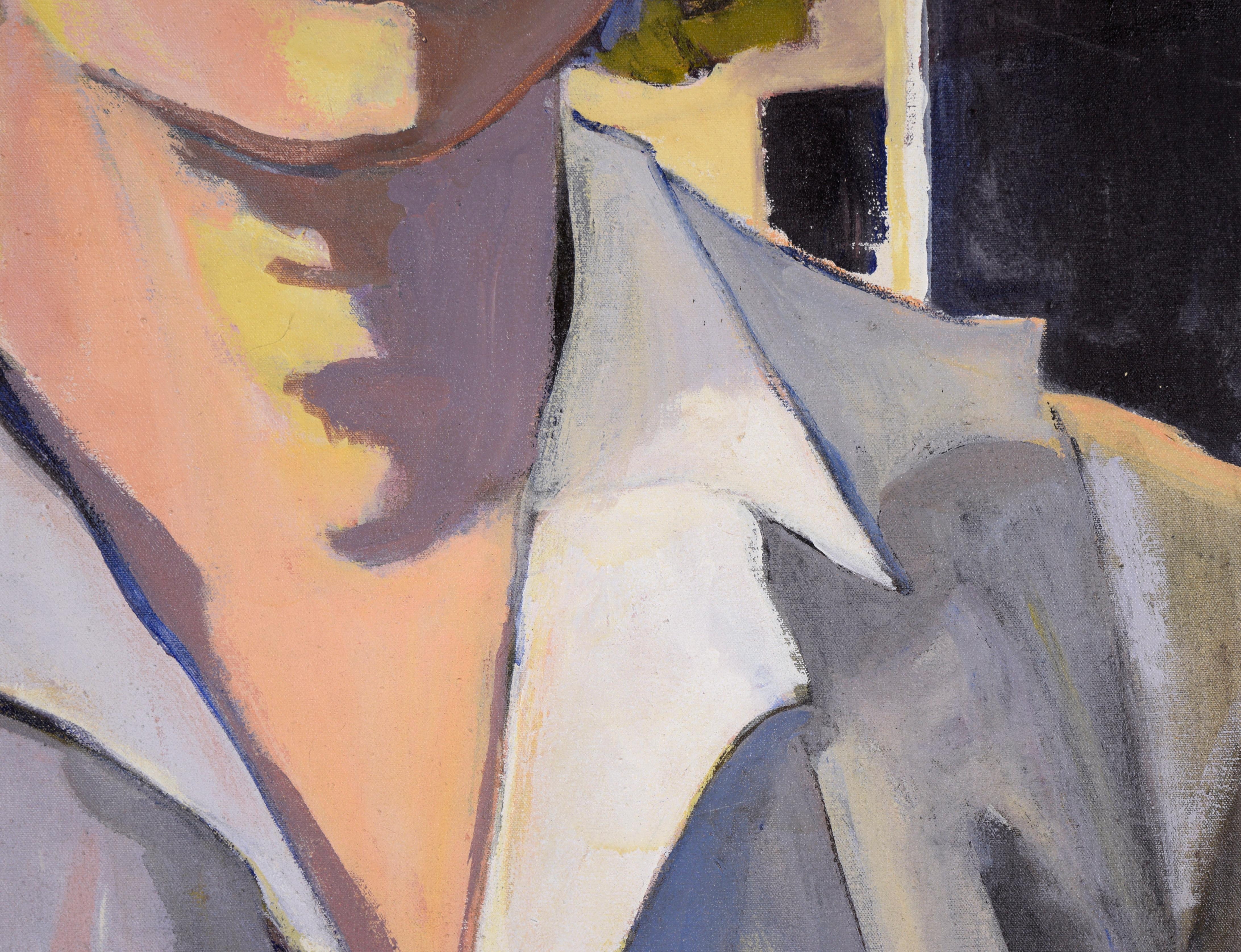 Mujer al sol de la mañana - Retrato a gran escala en óleo sobre lienzo

Retrato moderno de mujer de la pintora estadounidense Patricia Gren Hayes (n. 1932). El retrato está en primer plano y descentrado, encuadrando al sujeto de forma agradable. Los