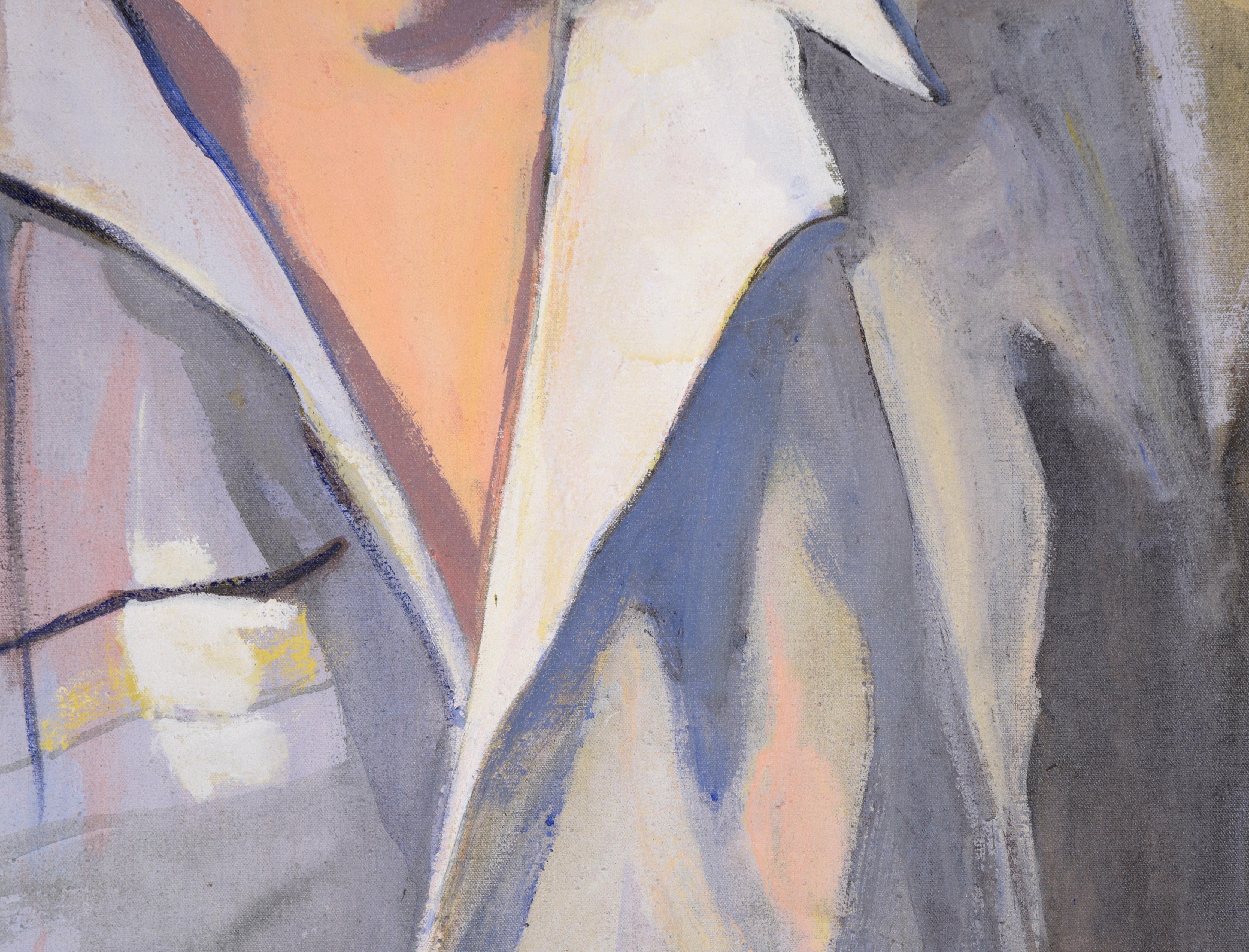 Mujer al sol de la mañana - Retrato a gran escala en óleo sobre lienzo en venta 1