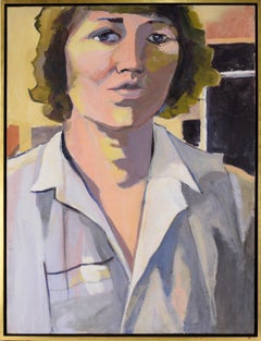 Mujer al sol de la mañana - Retrato a gran escala en óleo sobre lienzo