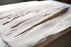 TRAÇAS 1 Ceramic Sculpture Wood Tracks Nature White Neutral Decoration Art