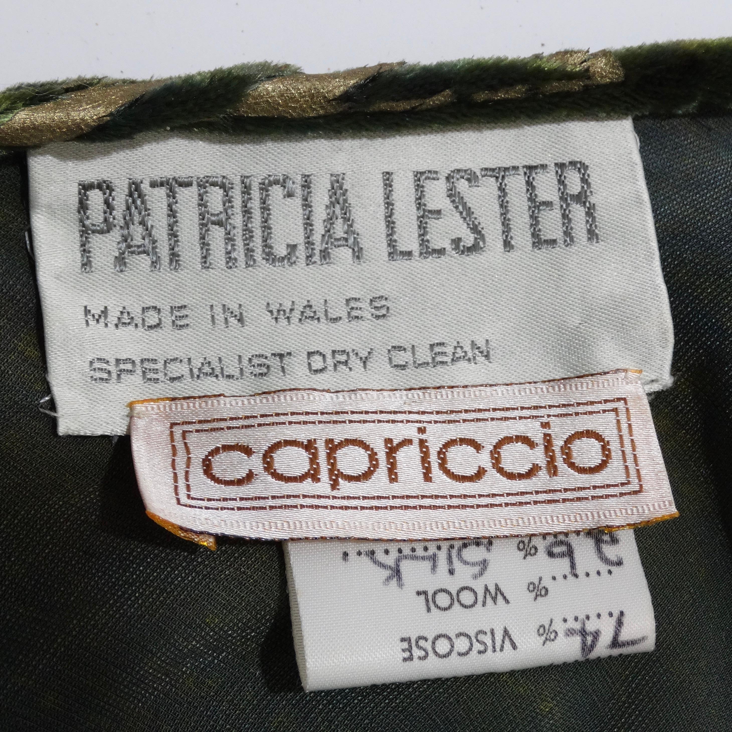 Patricia Lester 1980s Green Velvet Drop Waist Maxi Dress 4