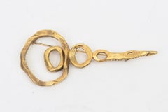 Patricia Locke Gold Plated Sculptural Brooch, 1990's