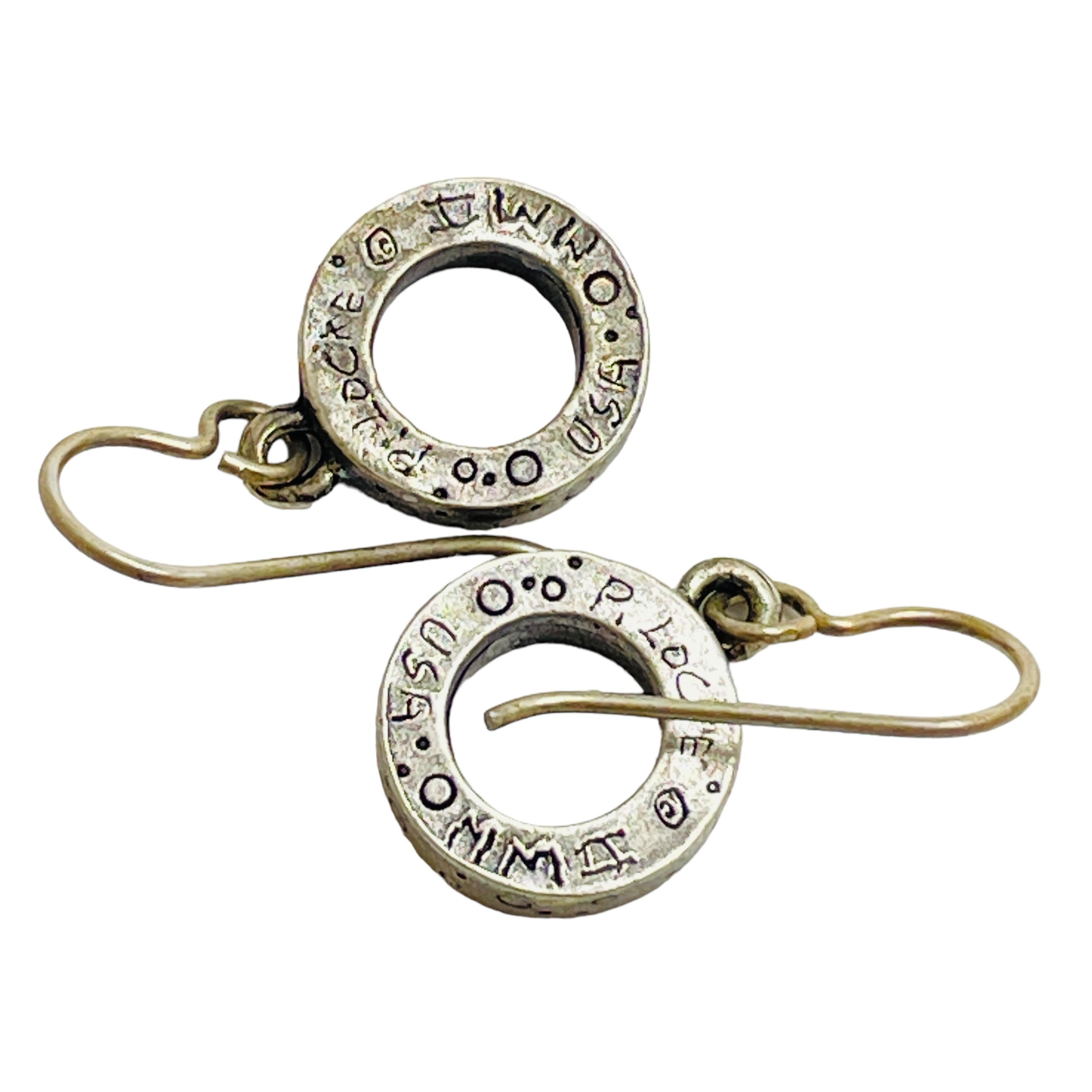 PATRICIA LOCKE silver tone rhinestones dangle designer earrings In Good Condition For Sale In Palos Hills, IL