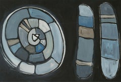 Patricia Lomax (geb. 1934) – signiertes zeitgenössisches Ölgemälde mit abstrakten Muscheln
