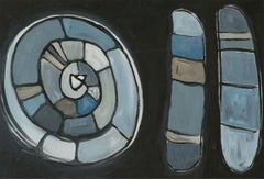 Patricia Lomax (nata nel 1934) - Olio contemporaneo firmato, Conchiglie astratte