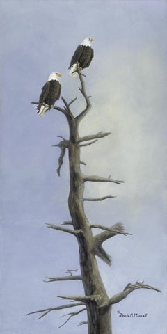 La vedetta (aquile calve), Pittura, Acrilico su tela