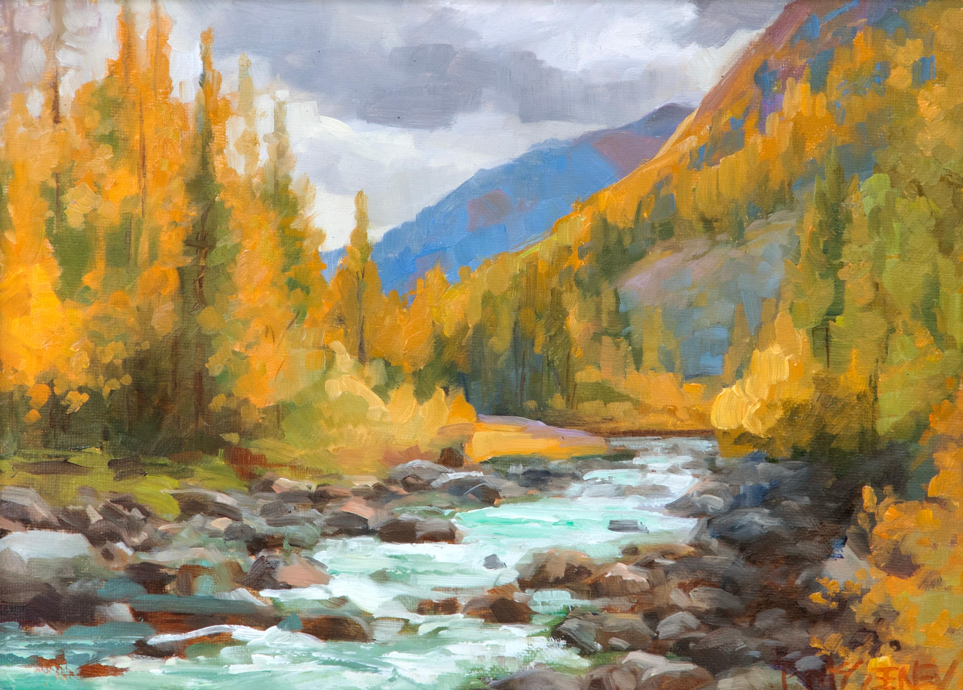 Autumn in the Rockies - Painting by Patricia McGeeney