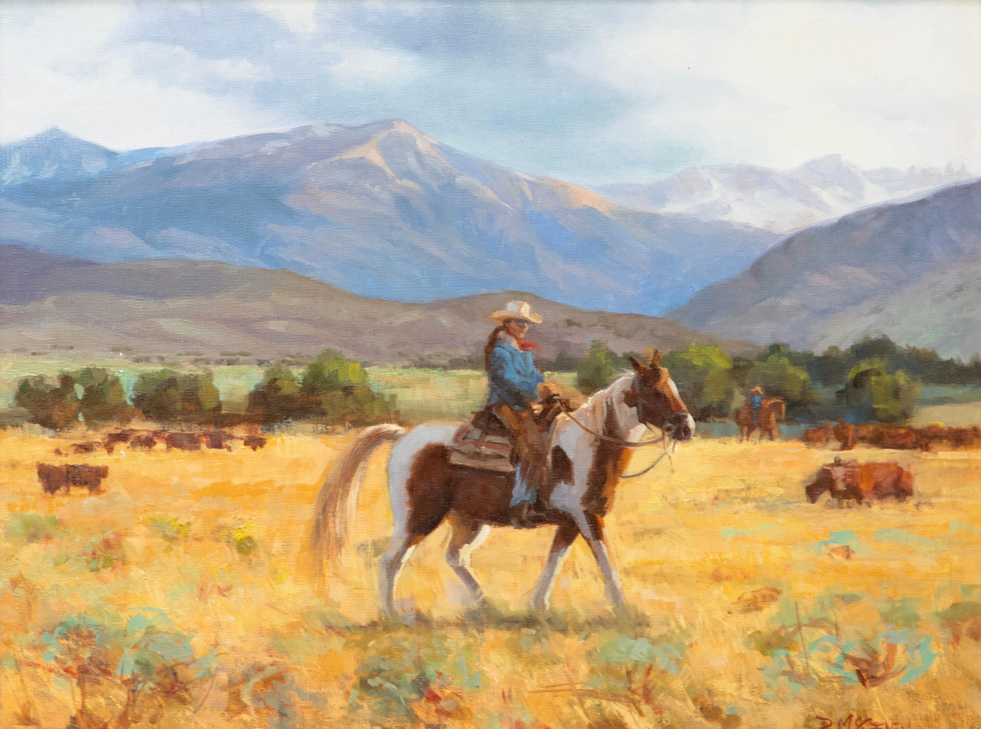 Evening Round Up - Realist Painting by Patricia McGeeney