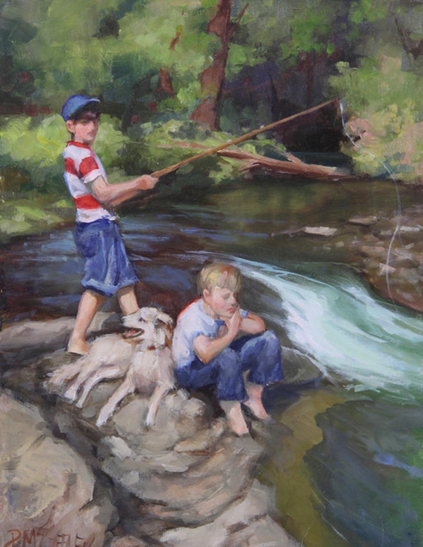 Playing Hookie - Realist Painting by Patricia McGeeney