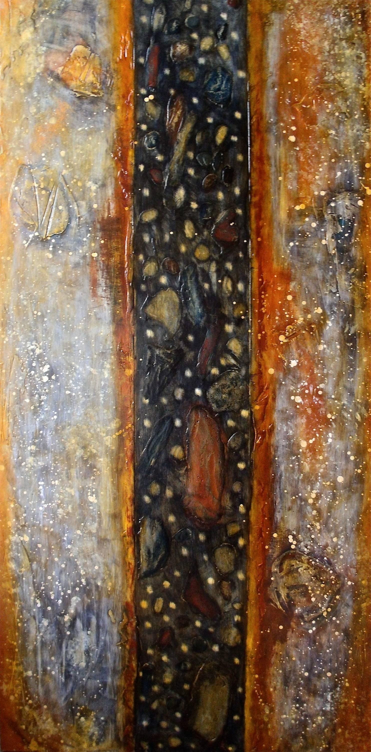 Patricia McParlin Abstract Painting - "Rich Seam". Contemporary Abstract Expressionist Oil Painting