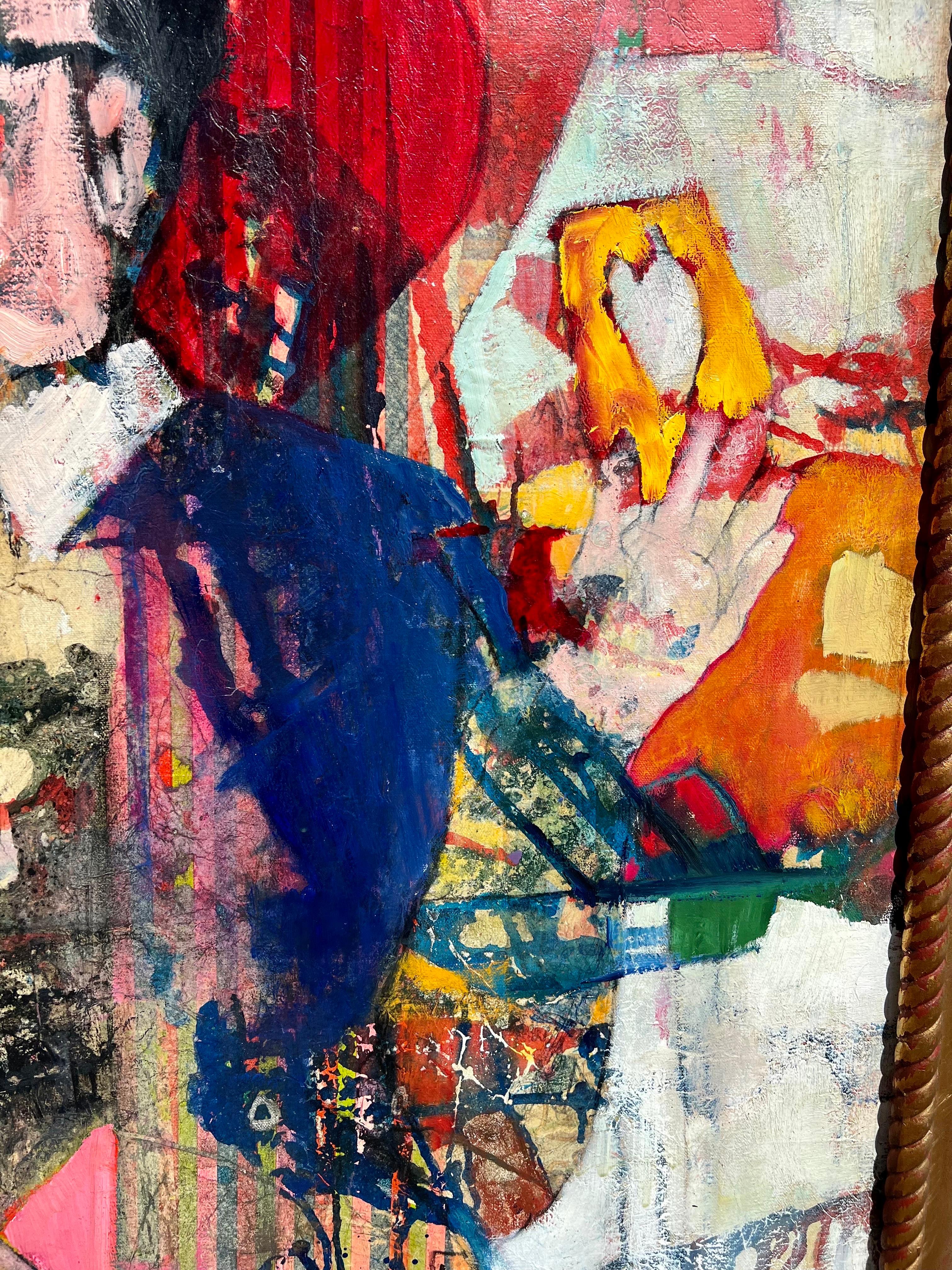 Large Figurative Abstract Collage Oil Painting Texas Woman Artist Patricia Nix 7