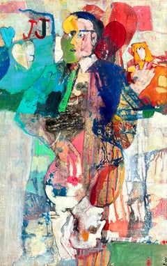 Large Figurative Abstract Collage Oil Painting Texas Woman Artist Patricia Nix