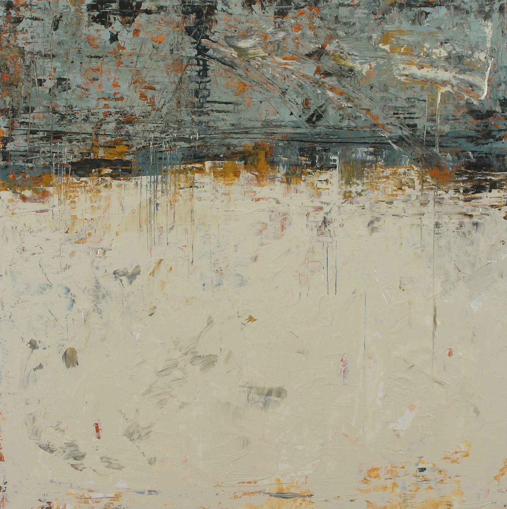 Patricia Oblack Abstract Painting – Box auf dem Block All Night, Abstraktes Gemälde