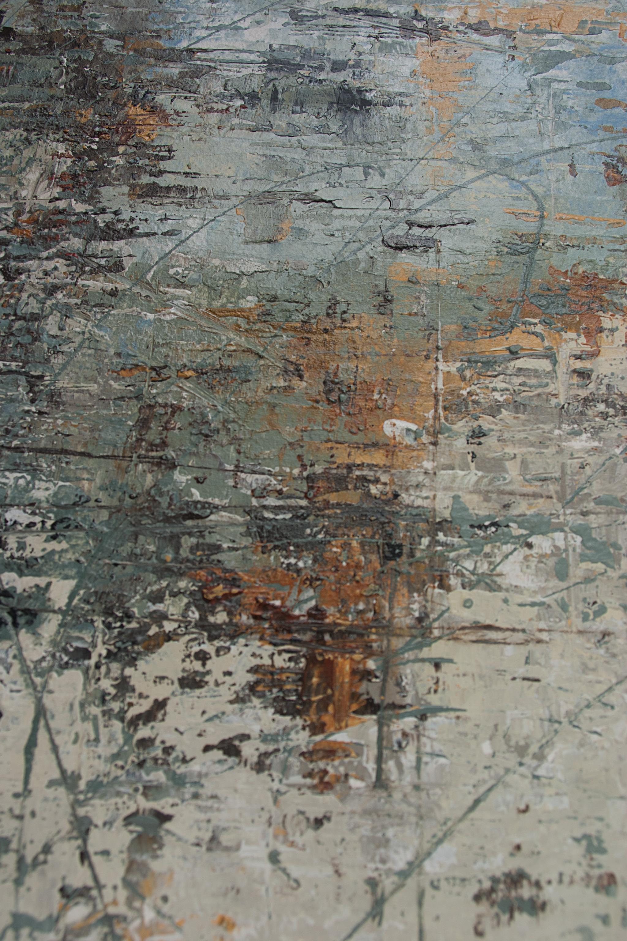 Großstadtblau (Grau), Abstract Painting, von Patricia Oblack