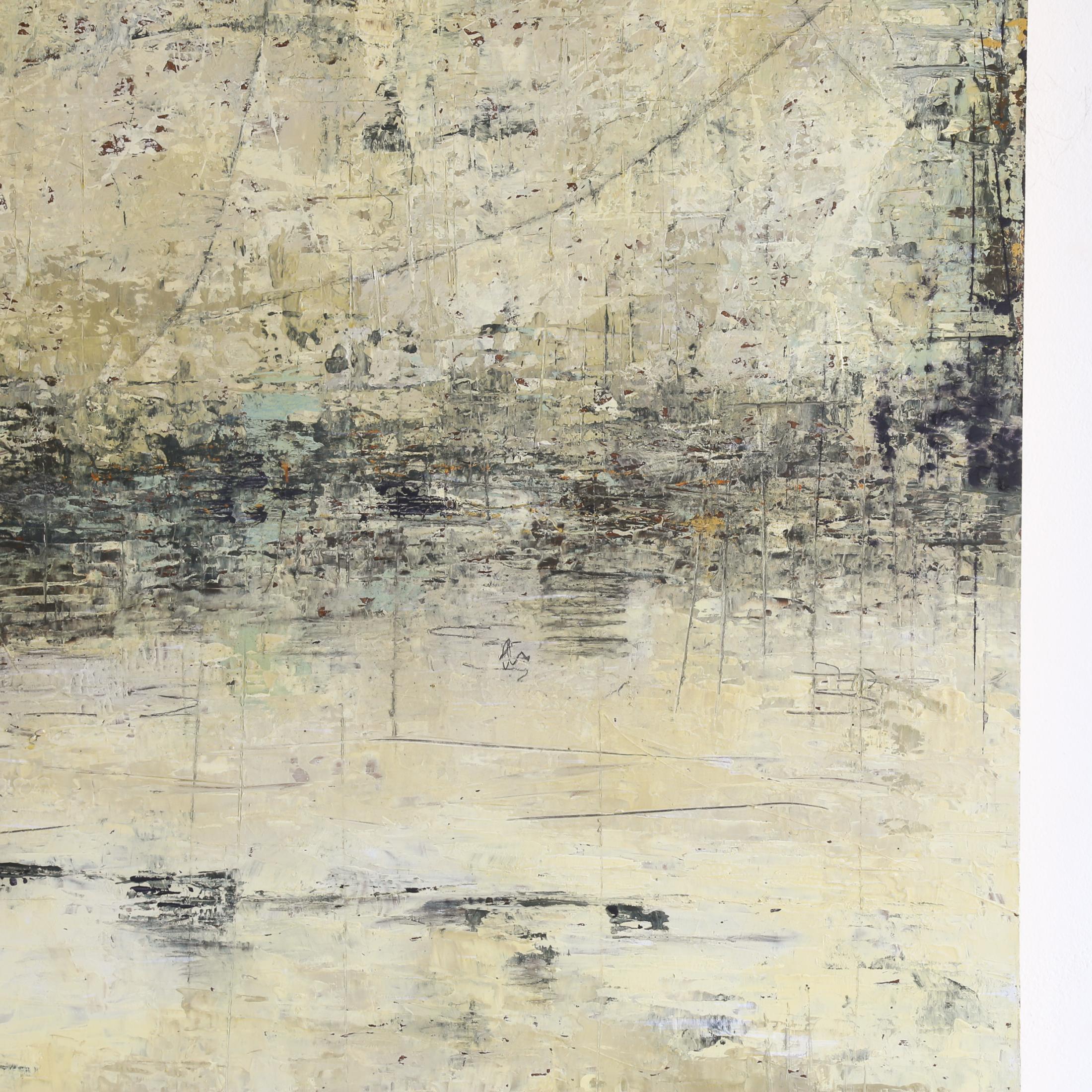 SKIPPING-SSTEINE  (Grau), Abstract Painting, von Patricia Oblack