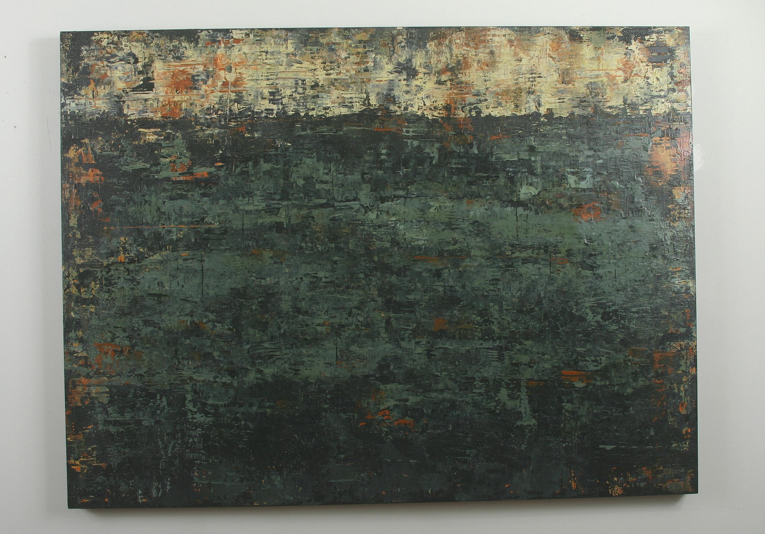Yesterday's Promise, Abstraktes Gemälde (Schwarz), Abstract Painting, von Patricia Oblack