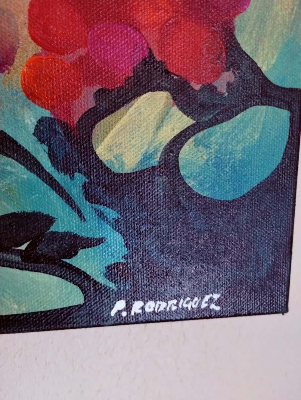 Equinox – Abstraktes, geblümtes Acrylgemälde (Zeitgenössisch), Painting, von Patricia Rodriguez