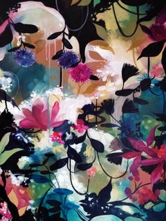 Equinox – Abstraktes, geblümtes Acrylgemälde
