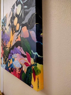 Picking Time - Contemporary Abstracted Acrylic Landscape Painting