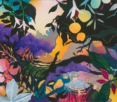 Picking Time - Contemporary Abstracted Acrylic Landscape Painting