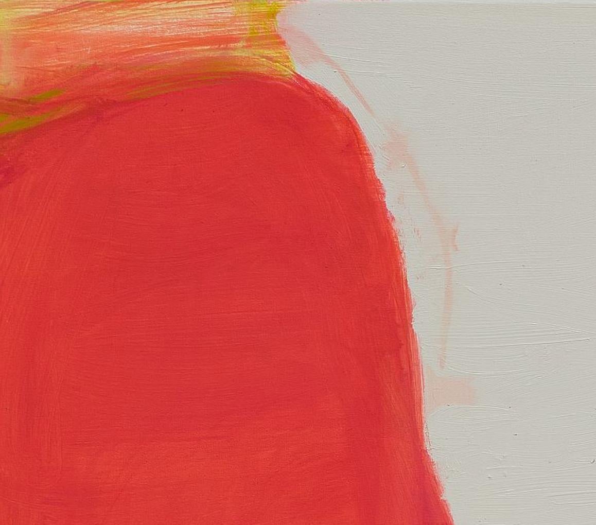 continually, Ein leuchtend orangefarbenes und rotes abstraktes Gemälde mit gestischen Pinselstrichen (Abstrakt), Painting, von Patricia Spergel