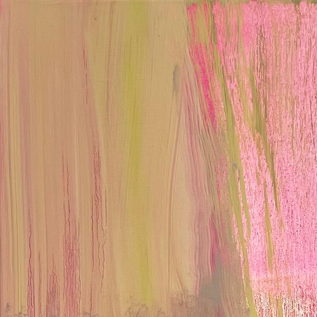Pink Hour Ojai 20 x 24 in Contemporary  Huile abstraite rose et neutre - Expressionnisme abstrait Painting par Patricia Spergel