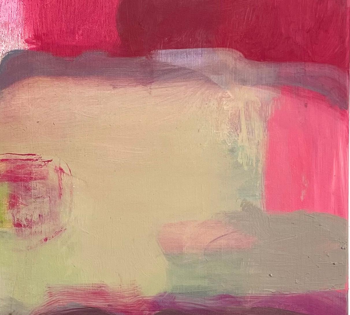 Pink Hour Ojai 20 x 24 in Contemporary  Huile abstraite rose et neutre en vente 2