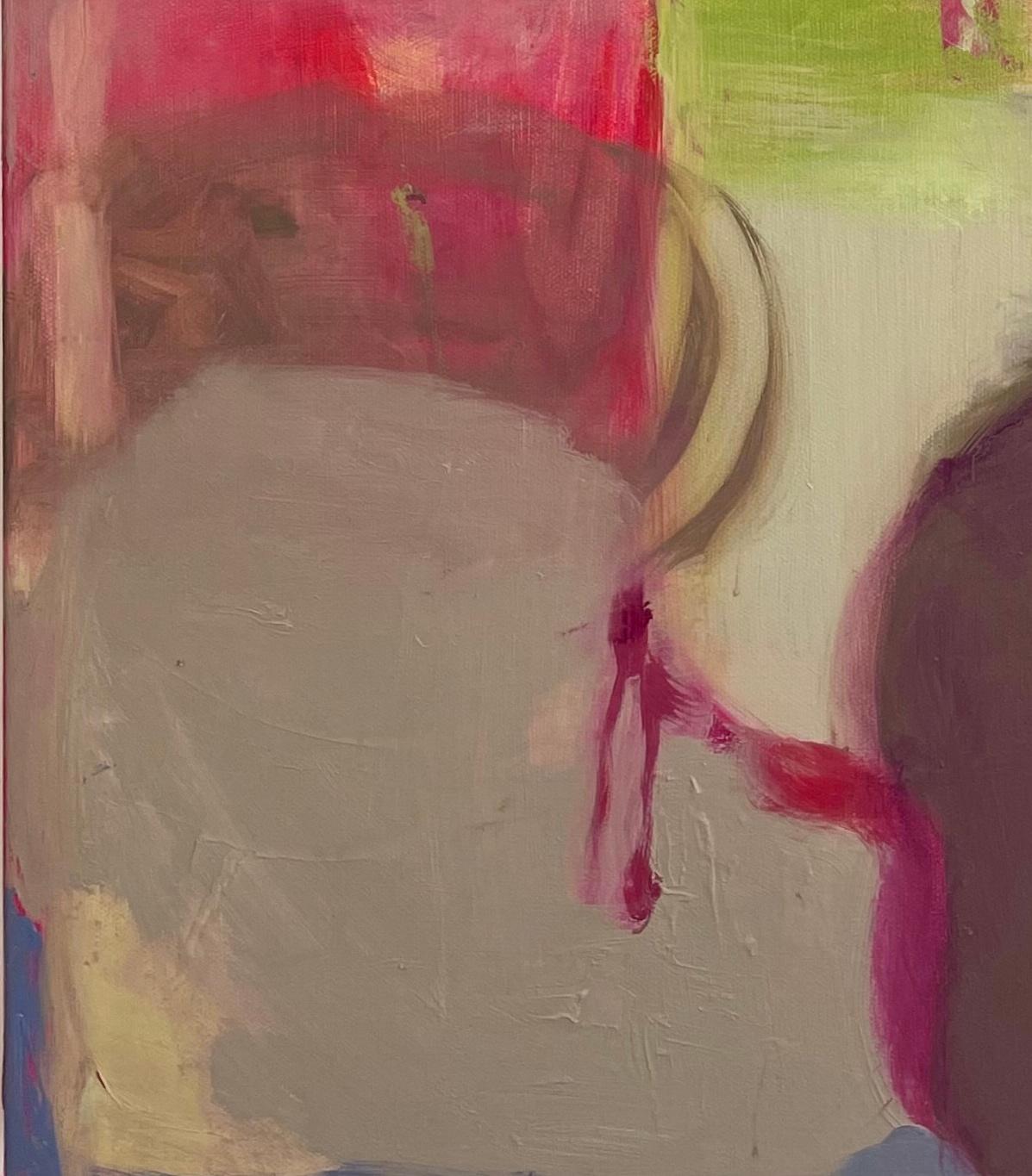 Pink Hour Ojai 20 x 24 in Contemporary  Huile abstraite rose et neutre en vente 3