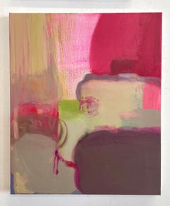 Pink Hour Ojai 20 x 24 in Contemporary  Oil Abstract Pink and Neutral Tones