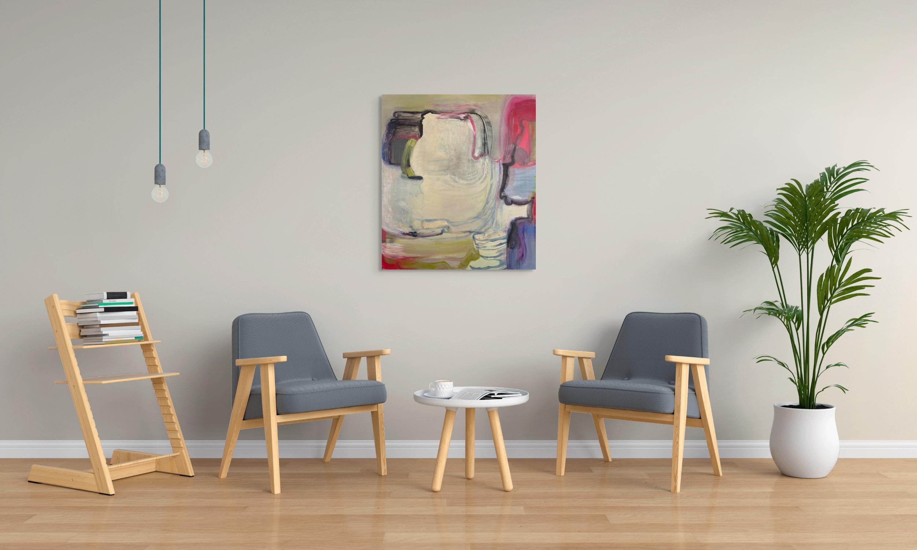 Preserver, pittura ad olio astratta con forme organiche e pennellate audaci - Painting Espressionismo astratto di Patricia Spergel
