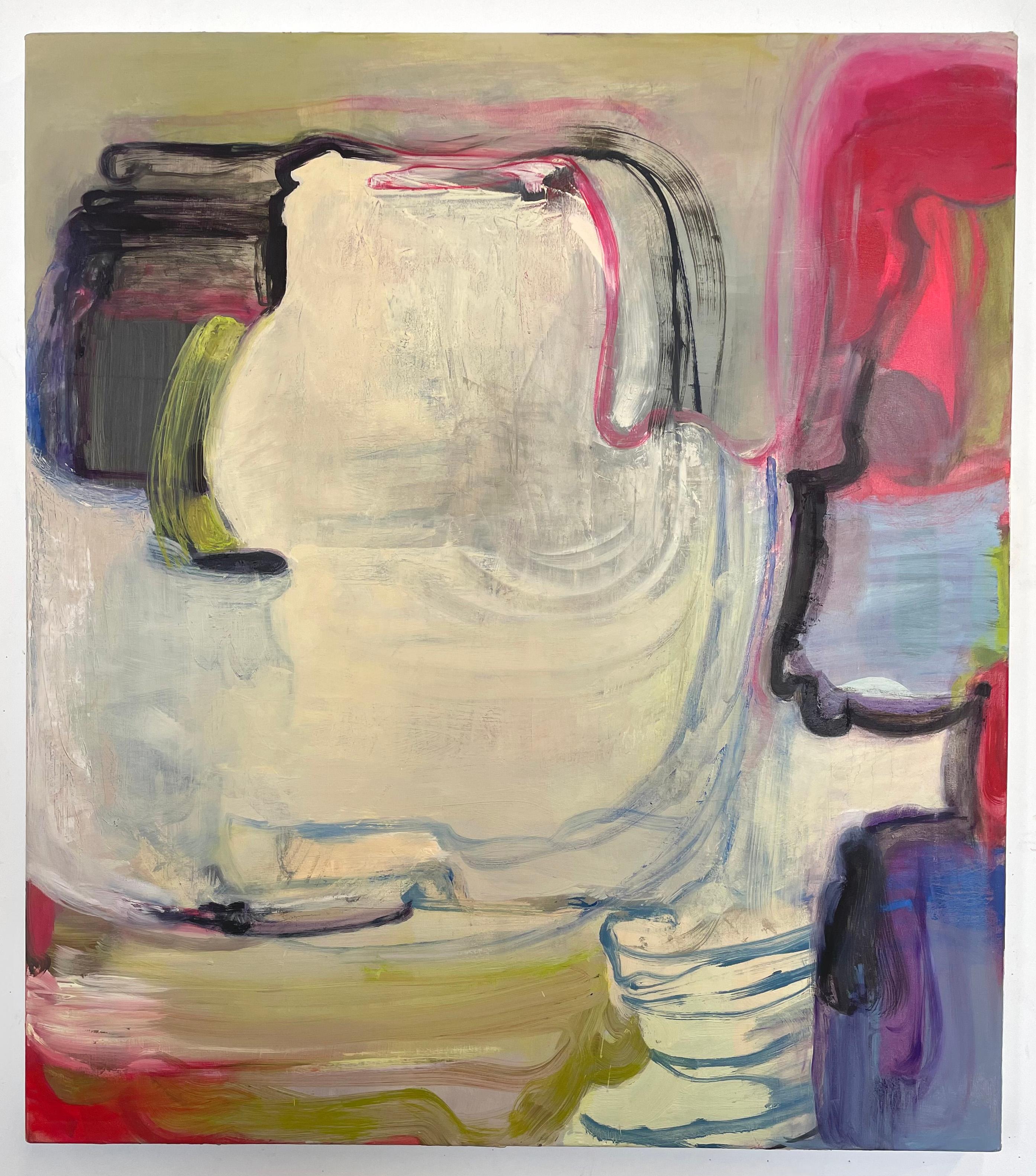 Abstract Painting di Patricia Spergel - Preserver, pittura ad olio astratta con forme organiche e pennellate audaci