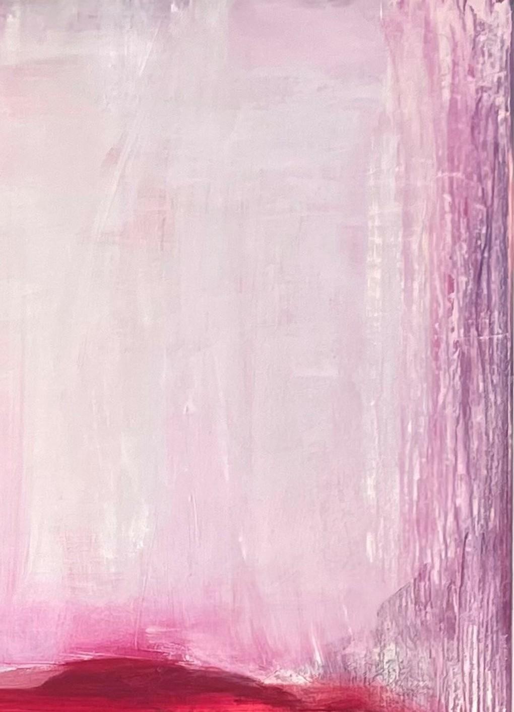 Peinture à l'huile abstraite gestuelle rose, rouge, blanche et orange vibrante en vente 7
