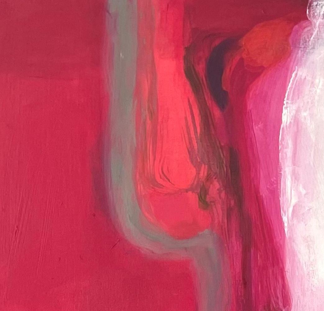 Punctuate (2025) de Patricia Spergel est une peinture abstraite vibrante qui incarne une couleur audacieuse, un coup de pinceau gestuel et une composition expressive. Dans cette huile sur toile de 36 x 32 pouces, des roses, des rouges et des oranges