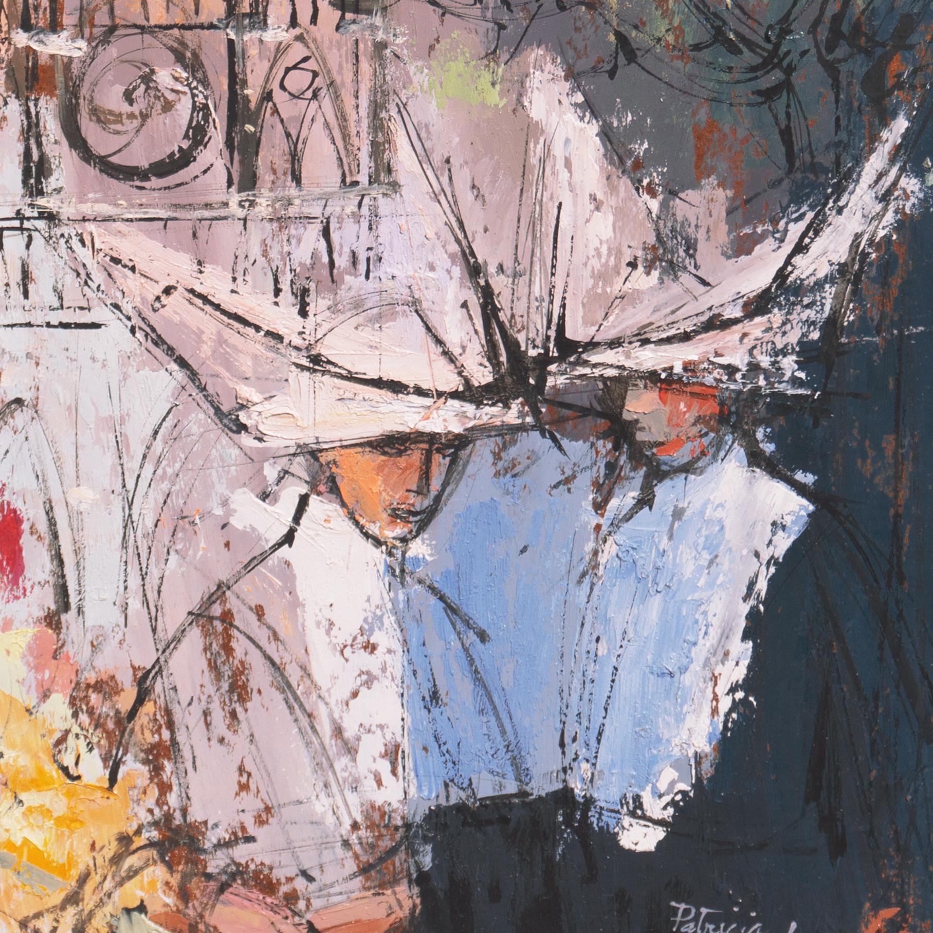 „Frauen in der Notre-Dame“, Paris, München, Modernistische Frauen, AIC, Smithsonian, Carmel (Braun), Landscape Painting, von Patricia Stanley Cunningham