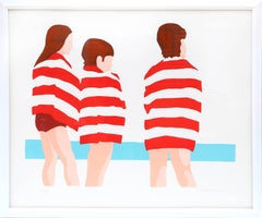 The Beach (Red Stripes), Pop Art Screenprint by Patricia Sussman