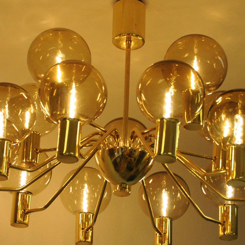 Scandinavian Modern Patricia T372/15 Chandelier from 1960s by Hans-Agne Jakobsson, Markaryd, Sweden