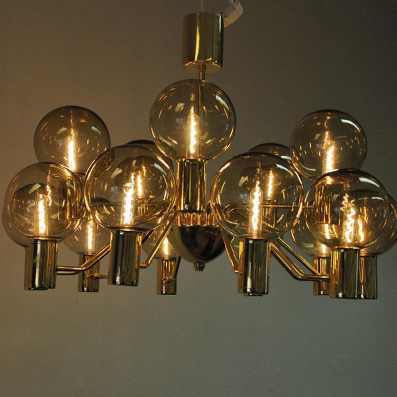 Brass Patricia T372/15 Chandelier from 1960s by Hans-Agne Jakobsson, Markaryd, Sweden