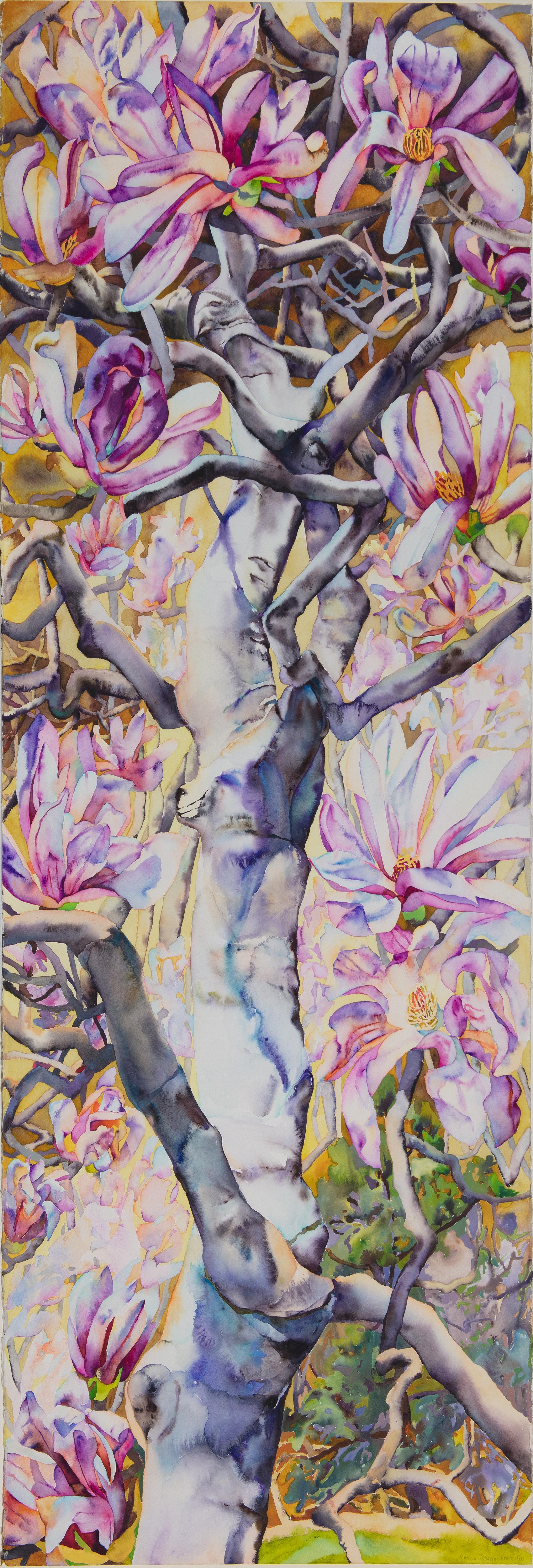 Still-Life Painting Patricia Tobacco-Forrester - Aquarelle originale « Magnolia Spine » signée par Patricia Tobacco Forrester